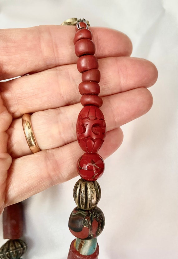 Collana Bohemien Colorata In Ceramica Fatta A Mano - Gioiello Etnico Tribale Rotondo Per Uomo E Donna, Regalo Unico