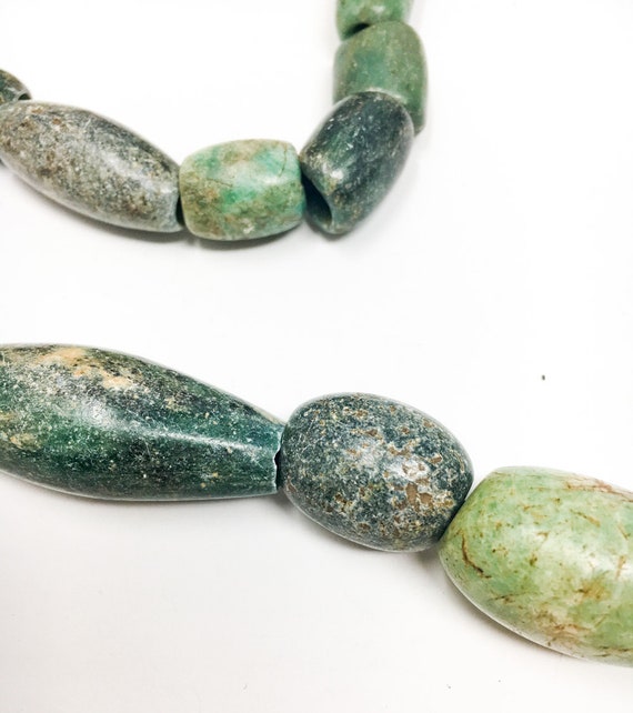 Rare Vintage Ancient Serpentine & Amazonite Afric… - image 4