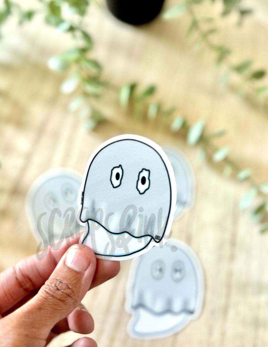Funny Hand Drawn Ghost Sticker - Halloween Costume Decal - Etsy