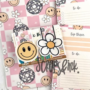 Groovy stationery bundle - Stationery Set - Book Lover Gift Set - Hand Drawn Design - Hand made Book mark - Planner gift set - Retro Art