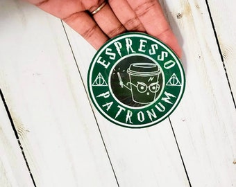 Wizard Inspired Starbucks STICKER decal, Espresso, HP, Sticker, Patronus, Magical, Wizarding World