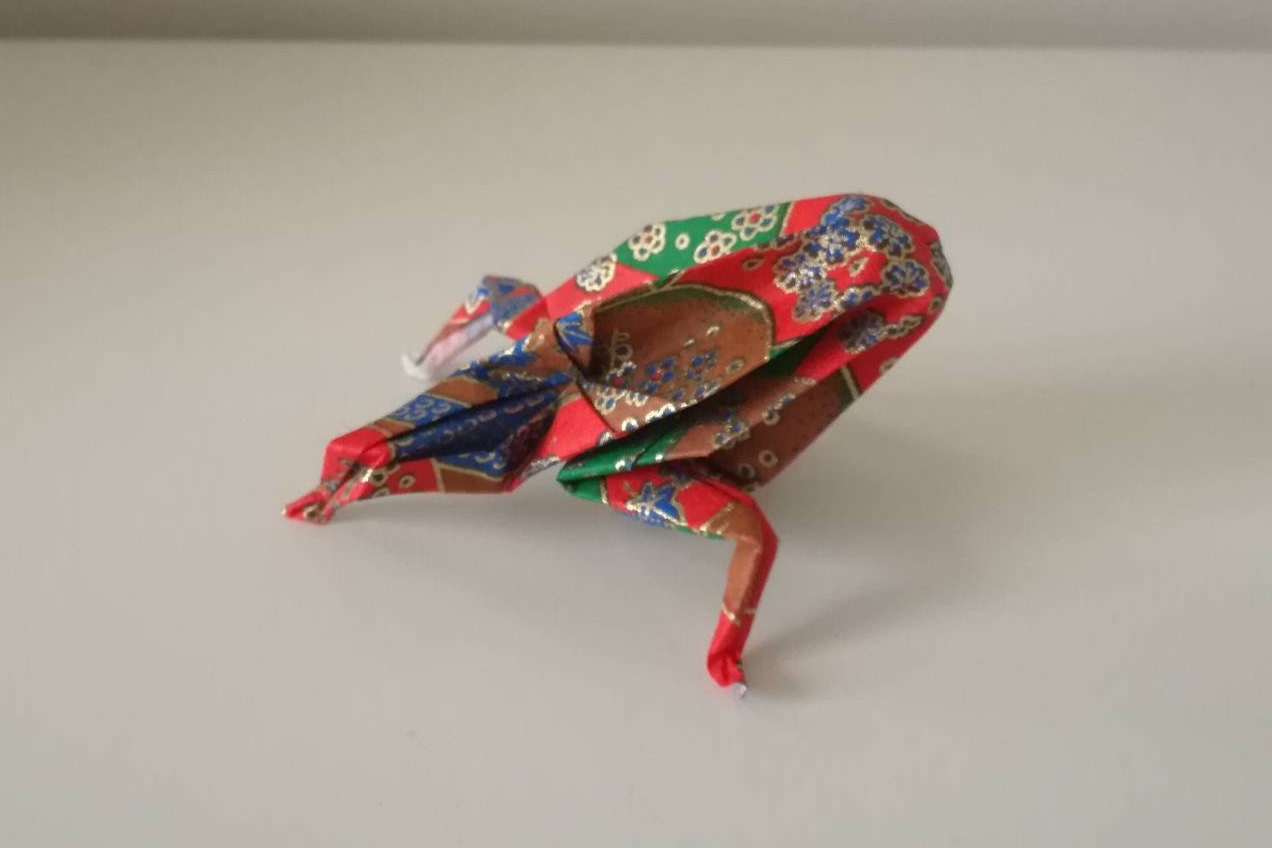Rana colorida de origami hecho a mano patrón de flores / | Etsy