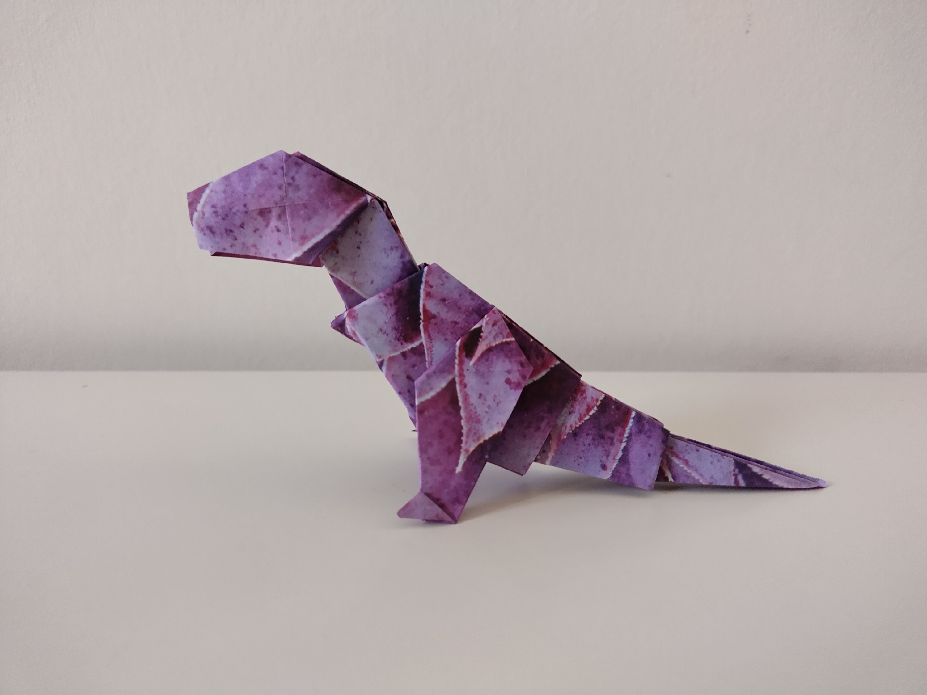 Handmade Origami T-rex Dinosaur: Succulents Pattern Kid's Room Handmade Origami T-rex Dinosaur: Succulents Pattern Kid's Room