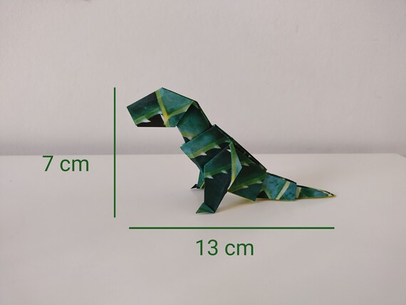 Handmade Origami T-rex Dinosaur: Succulents Pattern Kid's Room
