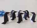 Handmade Black Origami Penguins (Set of 8): Eco-Friendly Gift, cake Toppers