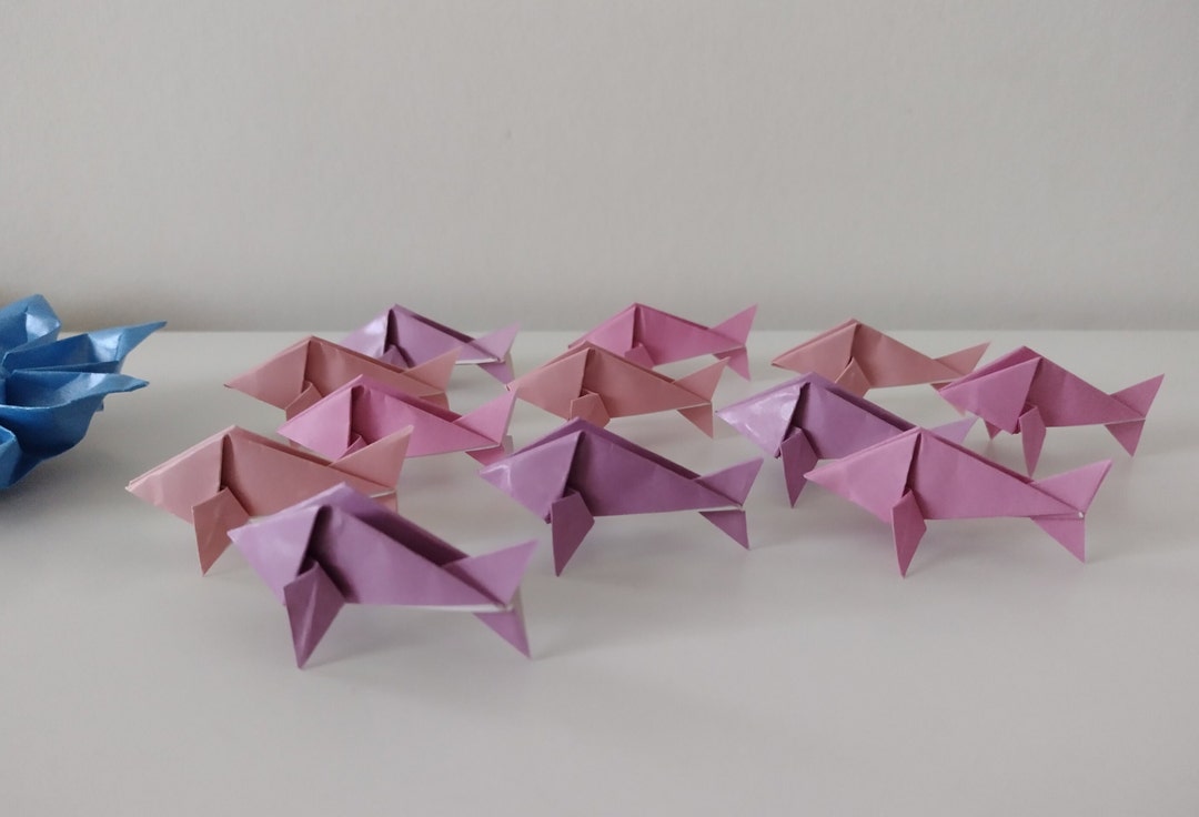 Handmade Pink Origami Fish (set of 12): Cake Toppers, Party Favours - Etsy
