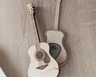 Acoustic Guitar Pick Holders - SVG Laser Cut File, Mediator Box Vector Plan