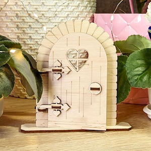 Lasergesneden bestand elfendeur – SVG miniatuur sprookjesdecor (digitaal patroon)