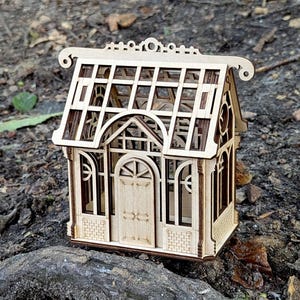 Caja de invernadero: archivo cortado con láser, plano vectorial SVG para proyecto de madera contrachapada