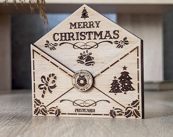 Ornamento con lettera di Babbo Natale - File SVG tagliato al laser, progetto fai da te per decorazioni per l'albero di Natale (download digitale)