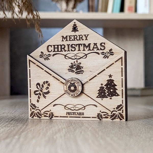 Santa Buchstabe Ornament - SVG Laser Cut Datei, Weihnachtsbaum Dekor DIY Projekt (Digitaler Download)