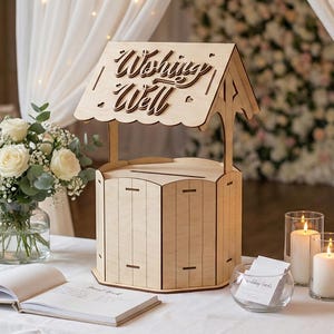 Wedding Wishing Well Laser Cut File, Wooden Card Box SVG Template (Digital Download)