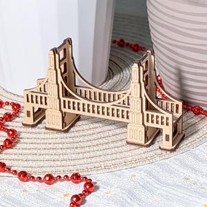 Paquete de miniaturas de puentes famosos cortadas con láser, conjunto de 10 planos vectoriales SVG (archivo digital)