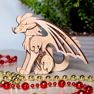 Dragon Ornament Laser Cut File – SVG Template for Plywood CNC and DIY Wood Decor