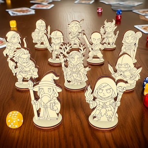 Pacchetto di miniature da tavolo per giochi di ruolo fantasy, file digitale tagliato al laser