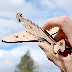 Mechanical Airplane Laser Cut File, SVG Rubber Band Arrow Shooting Model (Digital Download)