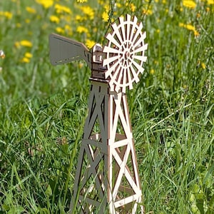 Farm Windmill – Laser Cut Files, SVG Rustic Garden Decor Plywood Model (Digital Template)