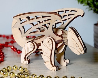 Fantasy Dragon - Laser Cut File, SVG Creature Ornament DIY Project (Digital Plan)