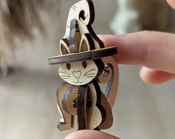 Mini Cat Ornament - SVG Laser Cut File, 3d RPG Character Figure Project (Digital Download)