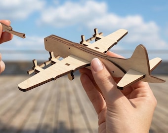 Mechanical Airplane Laser Cut File, SVG Arrow Shooting Model Template (Digital Download)