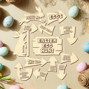 Easter Egg Hunt Signs: Laser Cut File for Cutting Machines, Vector Shapes (Digital Download)