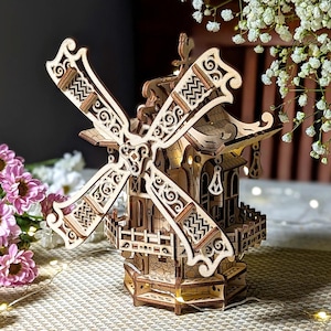 Fantasy Windmill - Laser Cutting File, SVG Garden Stake House