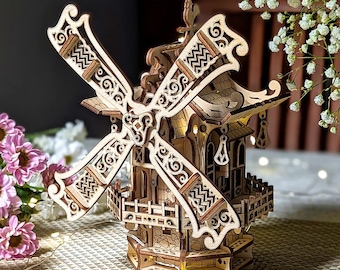 Fantasy Windmill - Laser Cutting File, SVG Garden Stake House