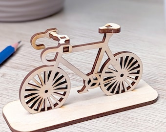 Road Bicycle Laser Cut File, SVG Bike Miniature with Stand (Digital Donload)