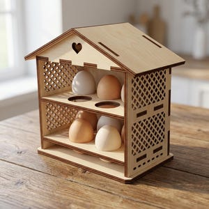 Easter Egg Holder - Laser Cut File: SVG Farmstyle House Pattern (Digital Download)