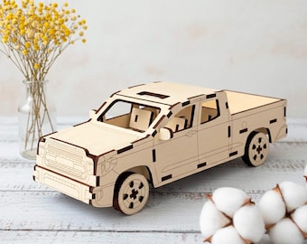 Pickup Truck Car Model - SVG Laser Cutting File, DIY 3d Wooden Project (Digital Download)