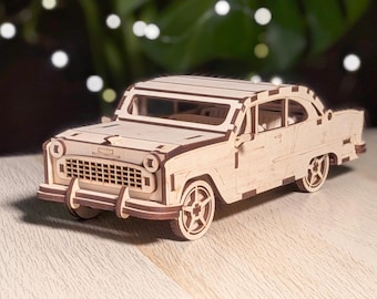 Retro Car - Laser Cutting File, Plywood Project Template for Laser Cutters (Digital Plan)