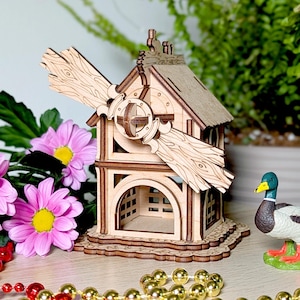 Fantasy Windmill – plik SVG wycinany laserowo, wzór wektorowy (pobranie cyfrowe)