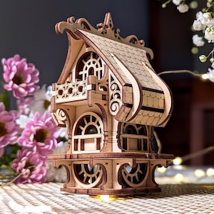 Fantasie Pflanzenhaus - Laser Cut Datei, SVG Sperrholz Design Plan