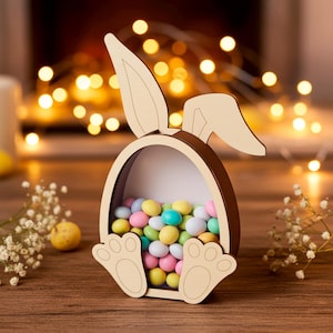 Easter Bunny Box Laser Cut File: Chocolate Egg Storage SVG plan (Digital Download)