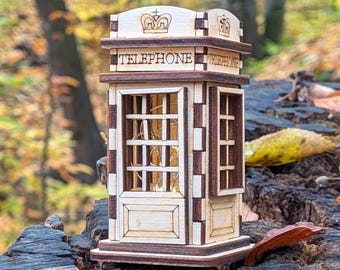 Telephone booth Storage Box - Laser Cut File, London Plywood DIY project