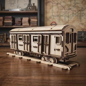 Subway Train Car – Laser Cut File, SVG DXF Metro Template for DIY Plywood Model