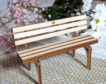 Laser Cut Bench Files: Miniature Memry Bench Set of 5 SVG Plan (Digital File)