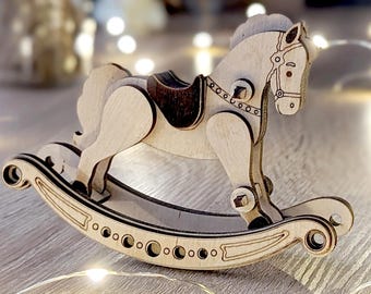 Rocking Horse - SVG Laser Cut File, Traditional Toy DIY Project (Digital Download)