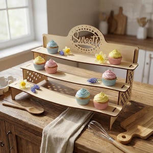 Cupcake Stand Laser Cut File, SVG Tiered Dessert Display, CNC Template (Digital Download)