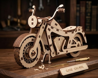 Motorcycle Laser Cut File, SVG Bike Model Vector Template CNC Plans (Digital Download)