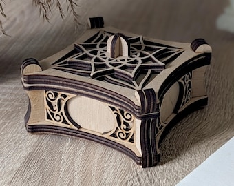 Decorative Box Laser Cut File, SVG Personalized Monogram Gift Box CNC Template (Digital Download)