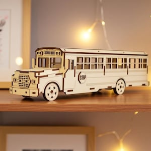School Bus Laser Cut File, SVG Back to School Vehicle Model (Digital plan)