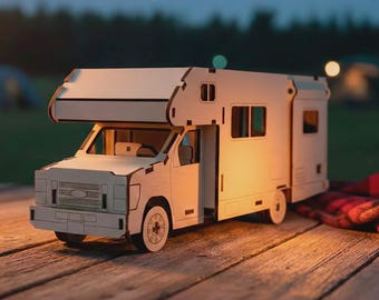 Archivo de corte láser para autocaravana, plantilla CNC de madera para camión (descarga digital)