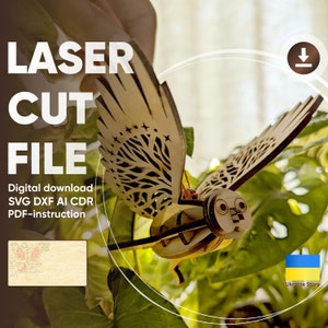 Ornement hibou - fichier de découpe laser SVG, plan vectoriel pour machines de découpe