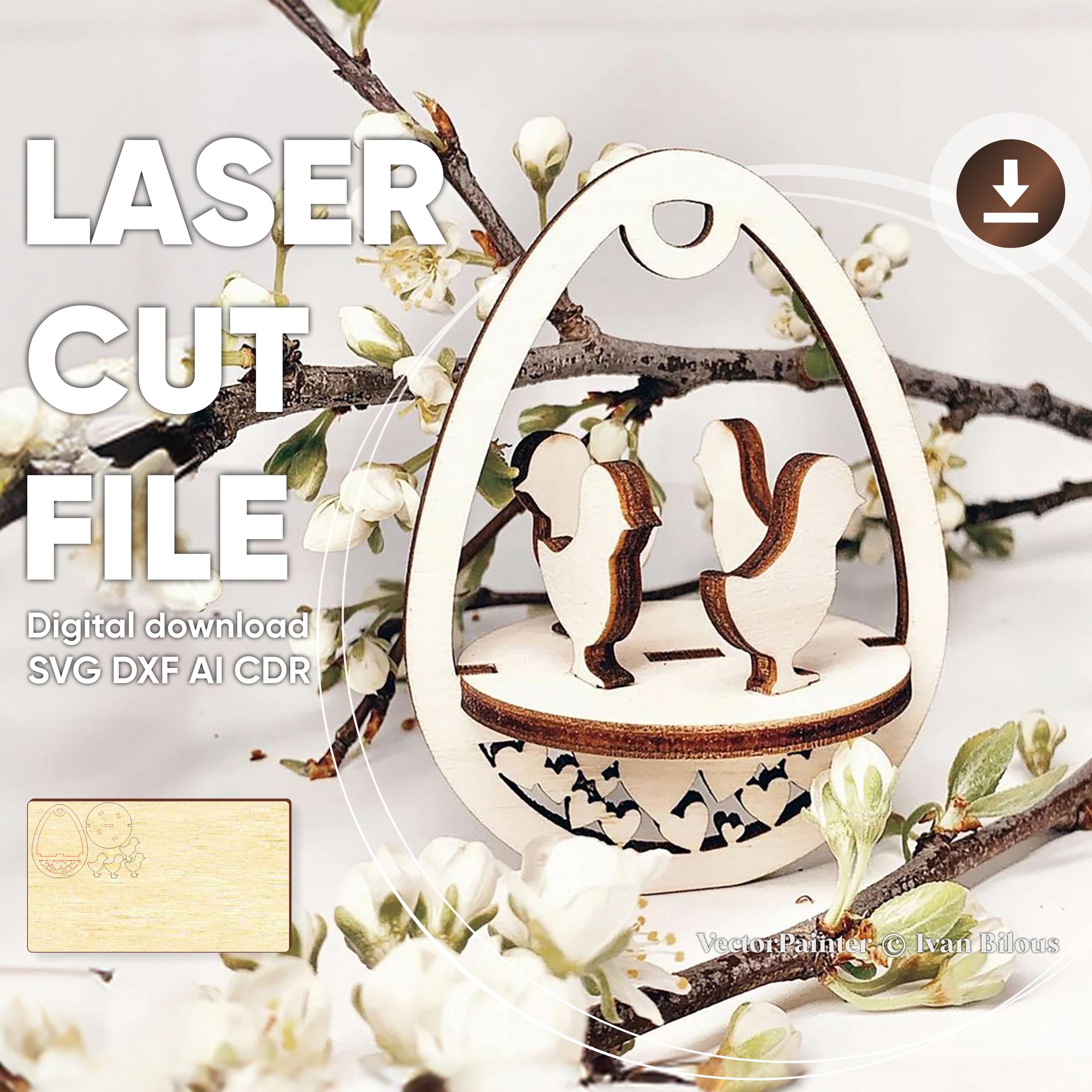 3D Easter Egg Ornament Laser Cut File: SVG DXF CNC (digital Download ...