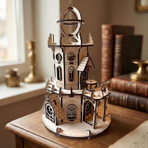 Fantasy Tower Laser Cut File, Dark Academia Bookshelf Decor