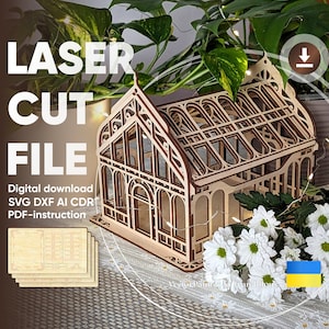 Greenhouse Box - Laser Cut File, SVG ready made plan for Cutting Machines and Glowforge