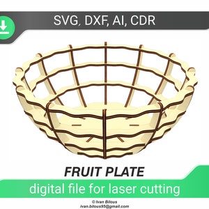 Fruit plate - SVG laser cut file, Glowforge pattern