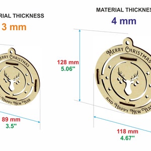 Puede incluir: Adorno navide&ntilde;o de madera con silueta de ciervo y texto "Merry Christmas and Happy New Year". El adorno mide 96 mm de ancho y 128 mm de alto. El grosor del material es de 4 mm. Decoraci&oacute;n festiva.