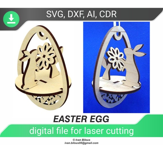 Download Easter Egg Dxf Laser Cut File Easter Svg Glowforge Easter Etsy